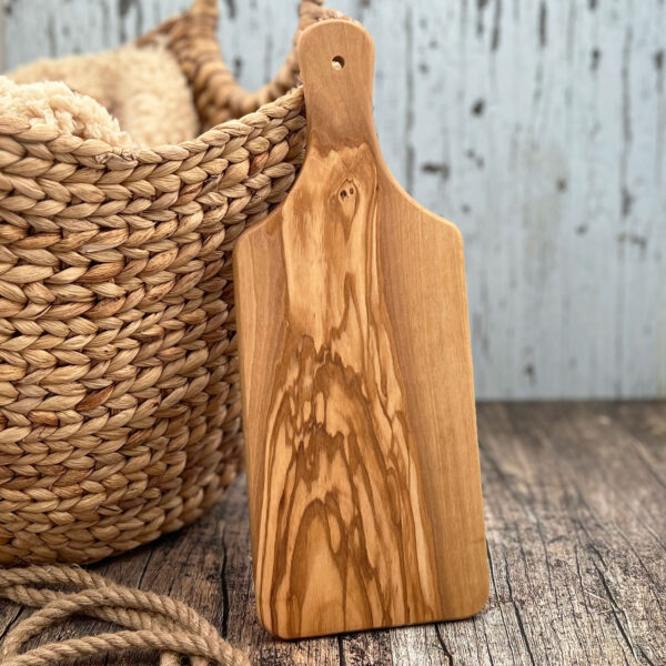 Olive Wood Cutting Board with Handle