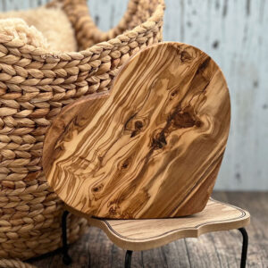 Olive Wood Heart Shaped Cutting Board